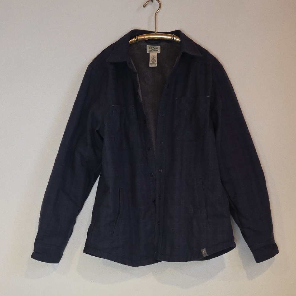 L.L Bean Men's Katahdin Performance Flannel Shirt-Jacket, Hi-Pile Fleece-Lined 